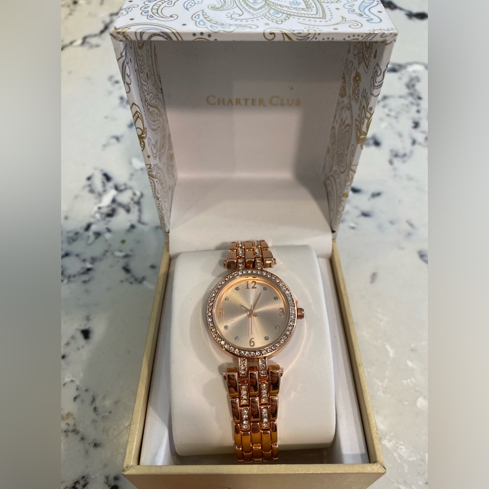 Charter Club Women’s Rose Gold Wrist Watch